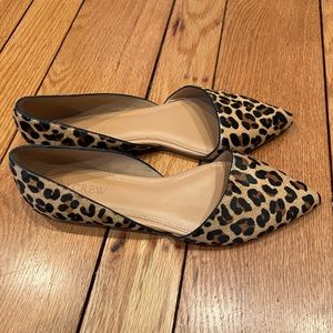 J Crew - size 8 Leopard flats. Previously worn, good condition